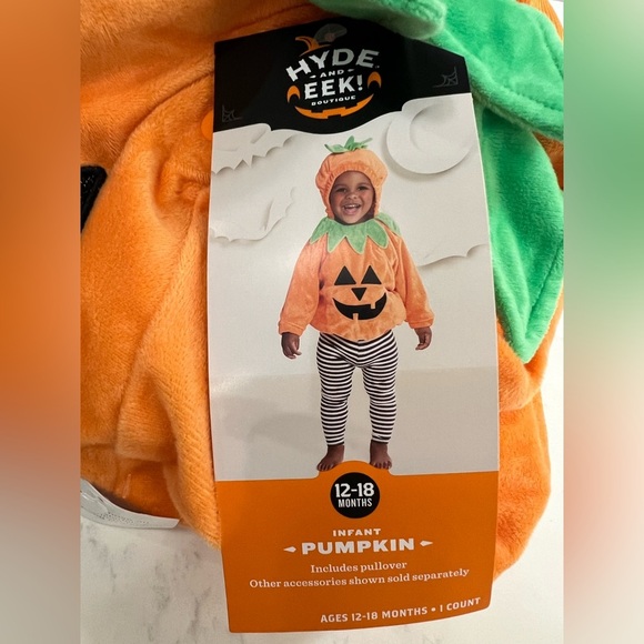 Playful Pumpkin Costume for Kids - Orange and Green - Picture 11 of 11